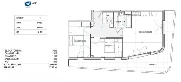 Vente / Appartement T3 à Cannes (06150)
