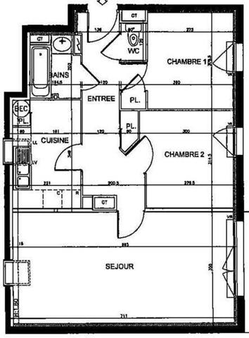 Appartement 3 pièces                                        - 44300 Nantes - NANTES Réf : 11810