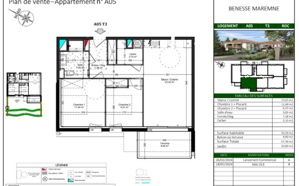 Appartement à vendre    3 pièces •  Bénesse-Maremne