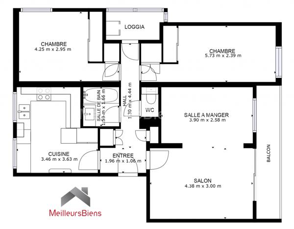 4 pièces 71 m2 - Excellent état