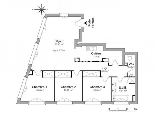 Location Appartement 4 pièces 81.09 m² - 82 AVENUE DE LA MARNE Biarritz 64200