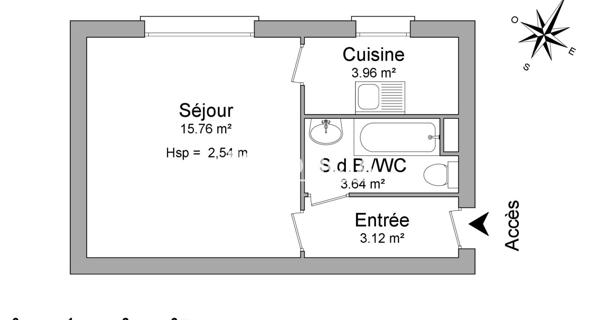 Location Studio 27 m² - Thionville 57100