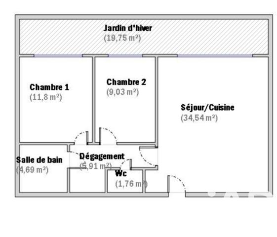 Appartement à vendre 3 pièces 67 m² Pantin