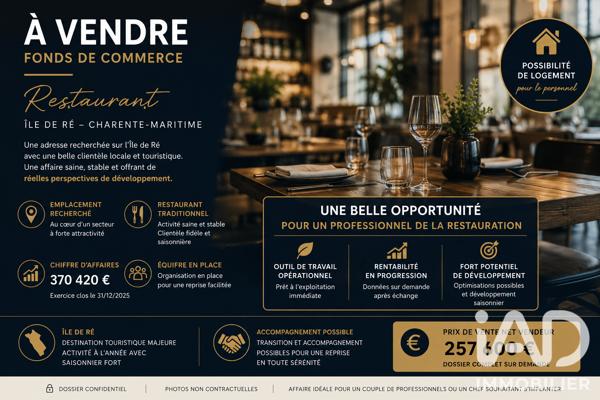 Restaurant à vendre 80 m² Saint-Martin-de-Ré