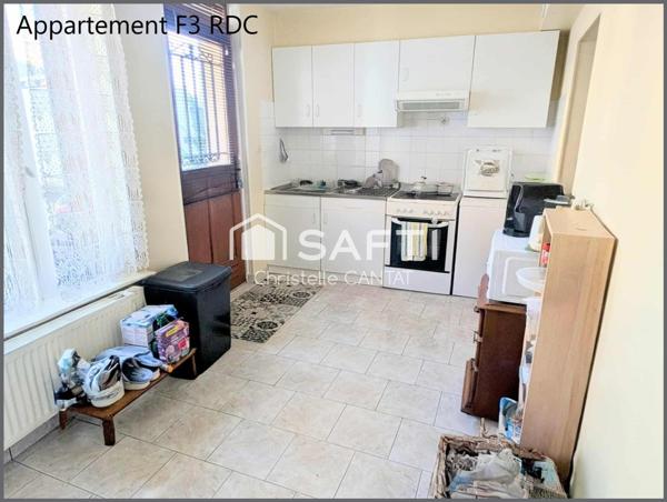 Maison composée de 3 appartements. Un duplex, 2F3.