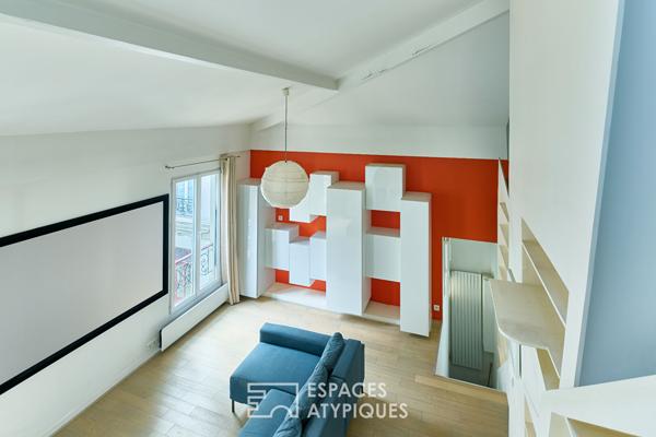 Dernier étage esprit loft design à Jules-Joffrin