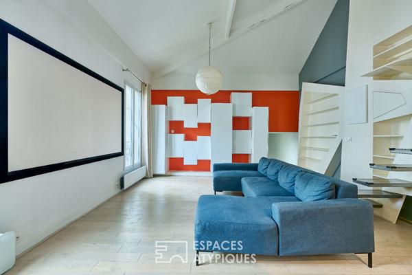 Dernier étage esprit loft design à Jules-Joffrin