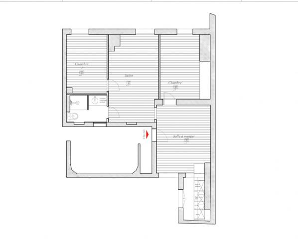 Magnifique 3p traversant Pelleport Gambetta