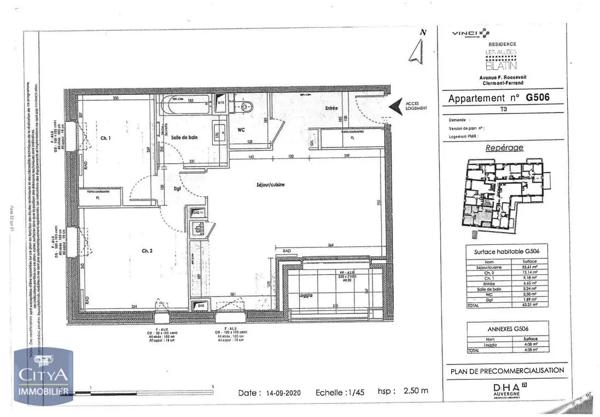 Appartement à louer 3 pièces 63.21m² Clermont-Ferrand (63000)