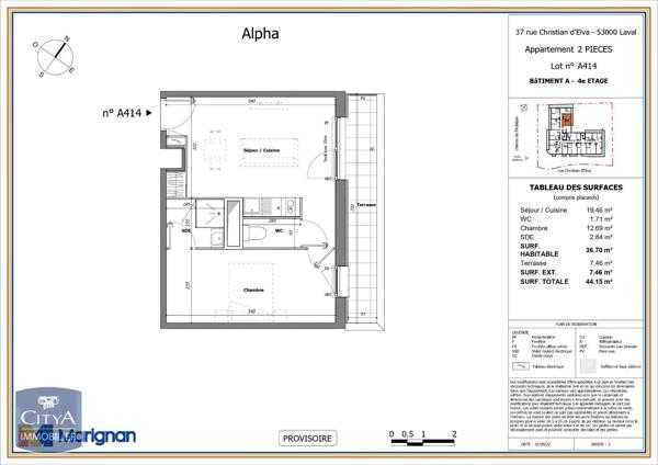 Appartement à louer 2 pièces 36.7m² Laval (53000)