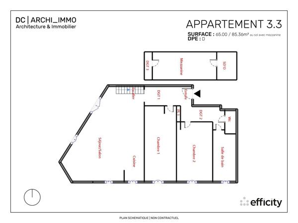 Appartement 4 pièces - 85 m² Exclusivité efficity