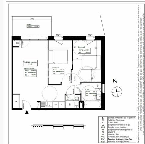 MAINVILLIERS T3 Neuf de 56.09 m² avec balcon