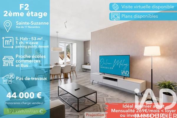 Appartement à vendre 2 pièces 53 m² Sainte-Suzanne