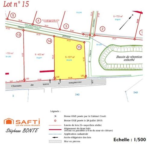 Terrain de 527 m² viabilisée (lot 15) – Le Puy