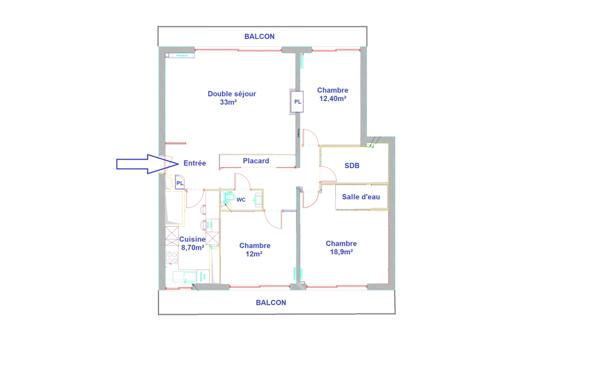 Appartement 4 pièces - 101 m²