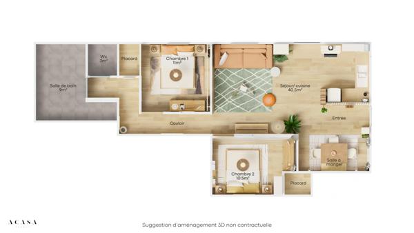 Appartement à vendre 3 pièces 73 m² Breuillet