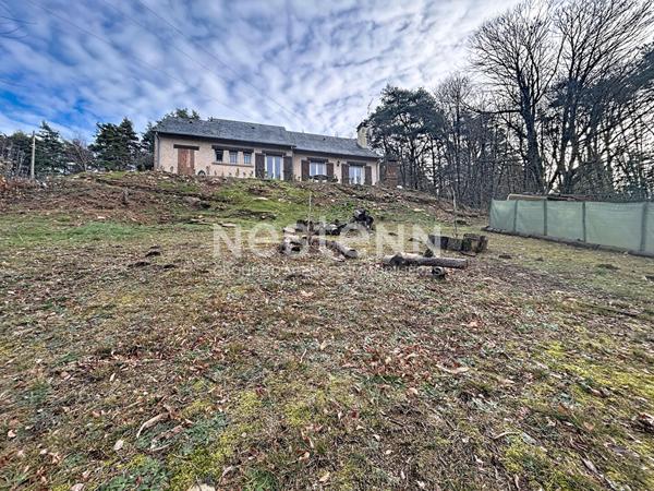 Maison de plain pied à vendre : Palazinges, 92m2 habitable, pièce de vie de 47m2, jardin arboré, 3 chambres, vue, poêle à bois et isolation récente, Garage