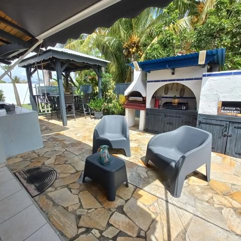 Maison T4 à vendre à Saint-François (971),plain-pied, piscine, pool house, jardin paysagé d'exception