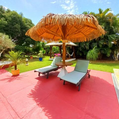 Maison T4 à vendre à Saint-François (971),plain-pied, piscine, pool house, jardin paysagé d'exception