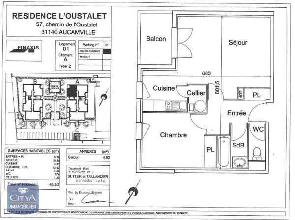 Appartement à louer 2 pièces 40.99m²