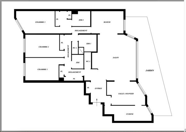 Neuilly-sur-Seine (92200) NEUILLY-SUR-SEINE – APPARTEMENT FAMILIAL de 148 m2 avec TERRASSE / JARDIN de 35m2 rez-de-chaussée.