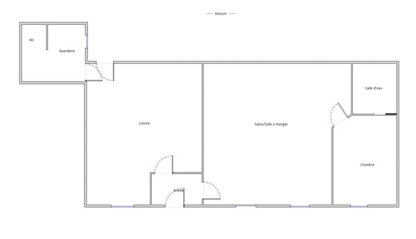 Maison  de plain-pied  d'environ 75m²  habitable