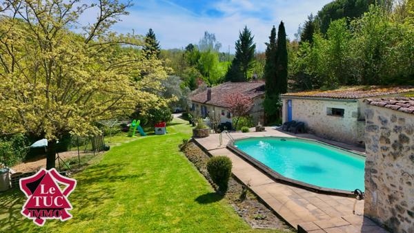 Grange rénovée type loft avec piscine Penne-d'Agenais (47140)