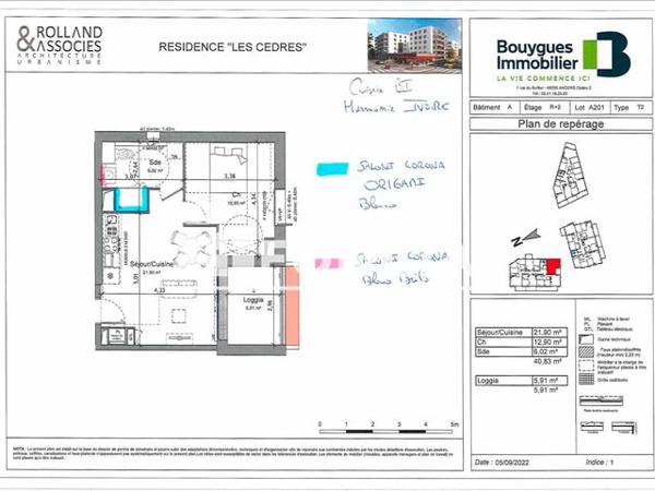 Location Appartement 2 pièces 40.83 m² - RUE HENRIETTE BICARD ZAC QUAI SAINT SERGE Angers 49100