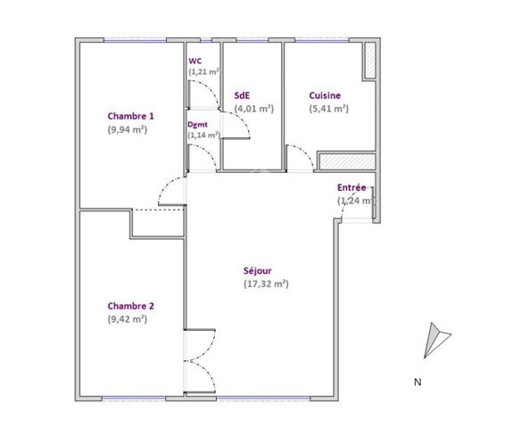 Appartement 3 pièces traversant avec vue dégagée - Quartier Beau-Site - Sèvres