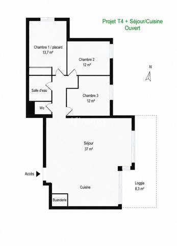 T4 de 84 m² - Piscine - Antigone