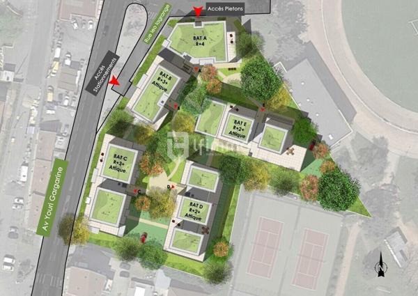 Givors Appartement - 2 pièces - 45.90 m² terrasse 21.40 m²