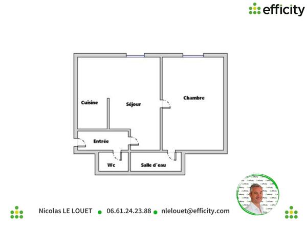 Appartement 2 pièces - 28 m² Exclusivité efficity