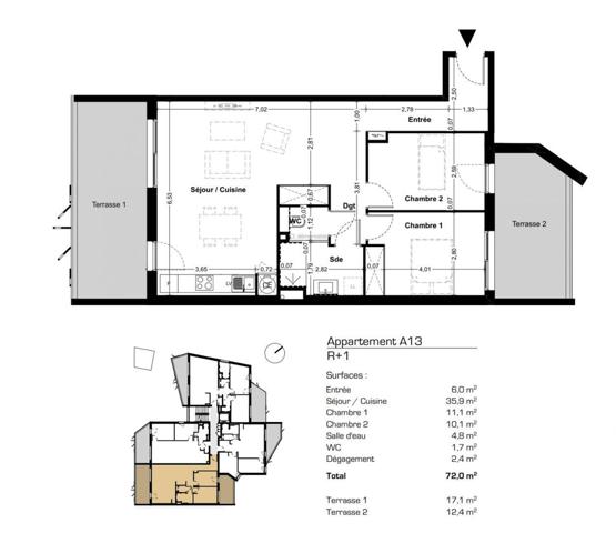Appartement à vendre 3 pièces 72 m² Valras-Plage