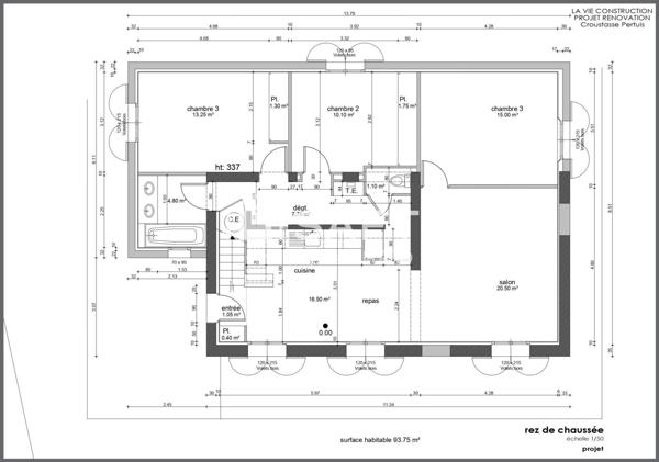 Villa de plain-pied de 90 m² sur Terrain de 373 m²
