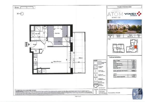 Appartement à louer 2 pièces 43.08m²