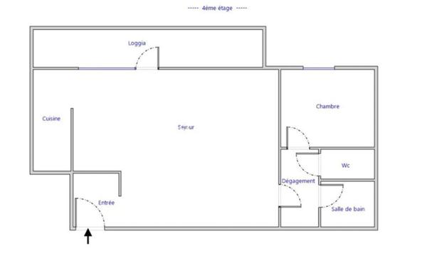 Appartement à LYON 8E ARRONDISSEMENT, 69008 - 2 pièces 49m²