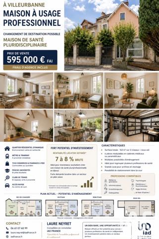 Maison à vendre 6 pièces 170,6 m² Villeurbanne