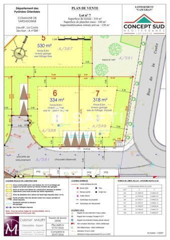 Terrain constructible 3 faces dans petit lotissement