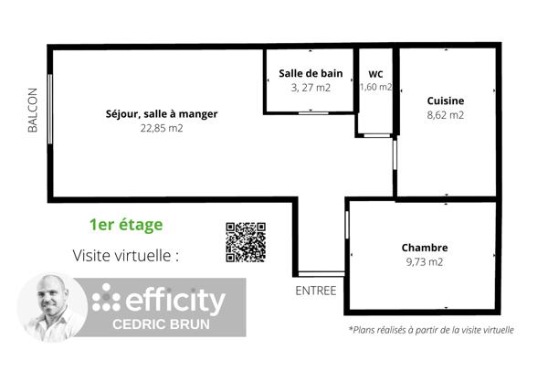 Appartement 4 pièces - 75 m² Exclusivité efficity