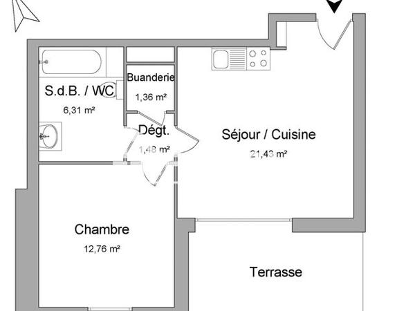 Location Appartement 2 pièces 43.3 m² - 14 RUE ALBERT GERIG Ostwald 67540