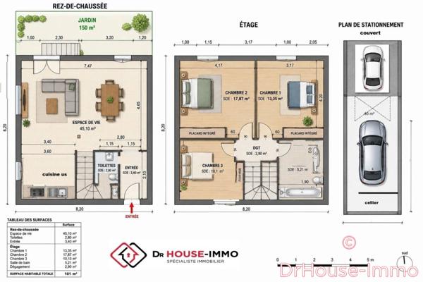 Maison à vendre 4 pièces de 101 m²