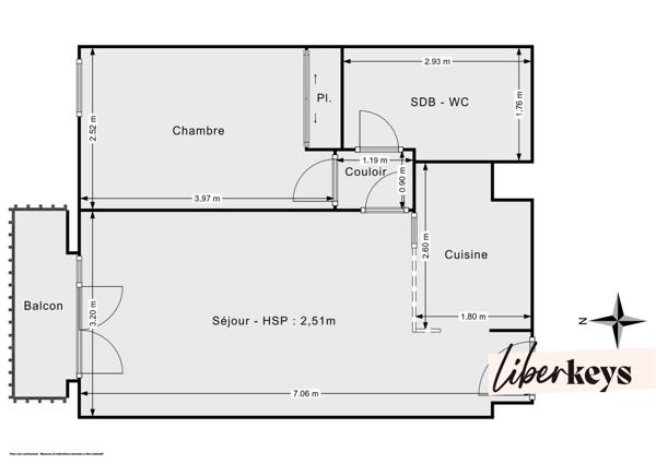 2P 39 m² – 4ᵉ étage avec ascenseur, balcon sans vis-à-vis, parking – DPE C – Résidence 2006
