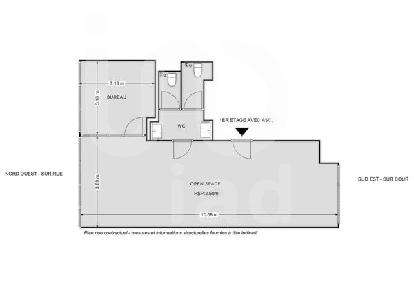 Location bureaux 60 m² Paris 11
