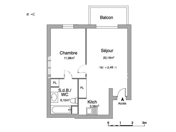 Location Appartement 2 pièces 41.62 m² - 2 RUE WILLIAM THORNLEY Osny 95520