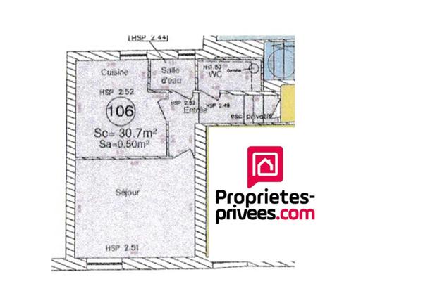Appartement NONANCOURT 1 pièce(s) 30.7 m2 centre ville 66000 FAI