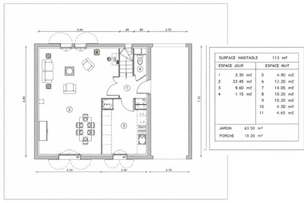 Maison 4 chambres, jardin, garage
