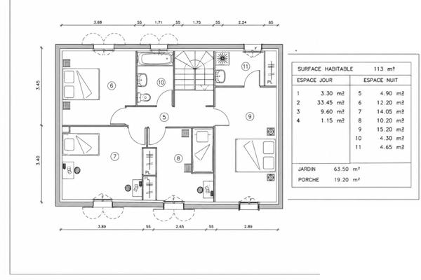 Maison 4 chambres, jardin, garage