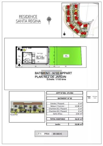 Vente Appartement 1 pièces 16 m2 à Oletta