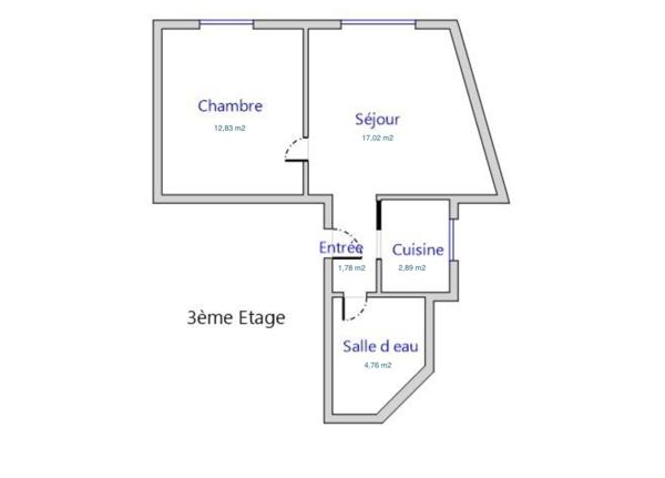 Appartement 2 pièces de 39 m² à Paris (75012)
