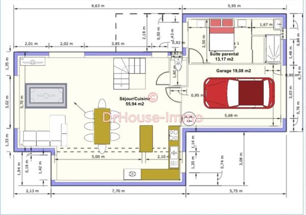 Maison à vendre 5 pièces de 124 m²
